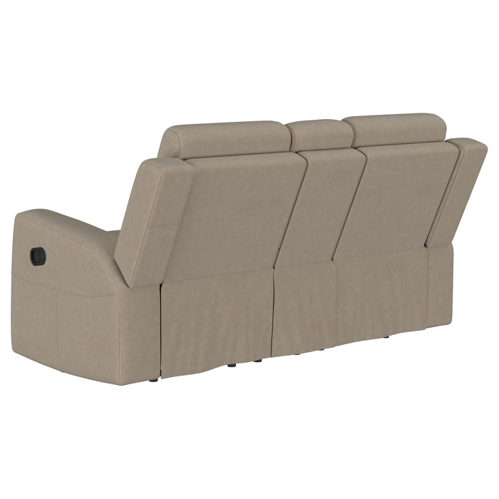 Brentwood 3-piece Upholstered Reclining Sofa Set Taupe