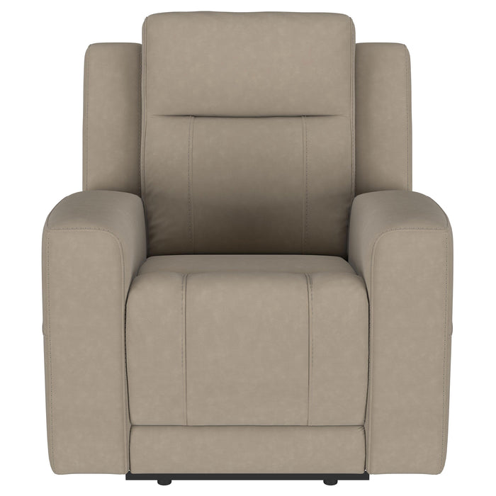 Brentwood 3-piece Upholstered Reclining Sofa Set Taupe