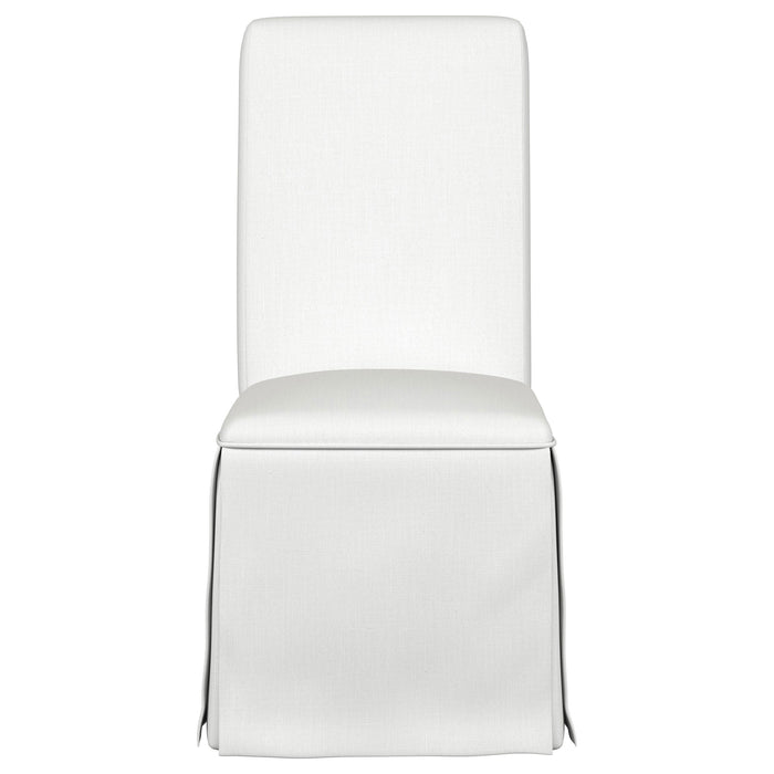 Shawna Upholstered Skirted Dining Chair White (Set of 2)