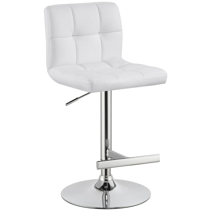 Lenny Adjustable Bar Stools Chrome and White (Set of 2)