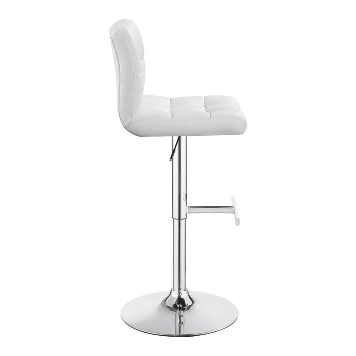 Lenny Adjustable Bar Stools Chrome and White (Set of 2)