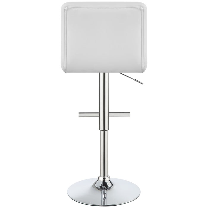 Lenny Adjustable Bar Stools Chrome and White (Set of 2)