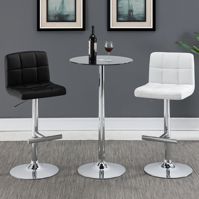 Lenny Adjustable Bar Stools Chrome and White (Set of 2)