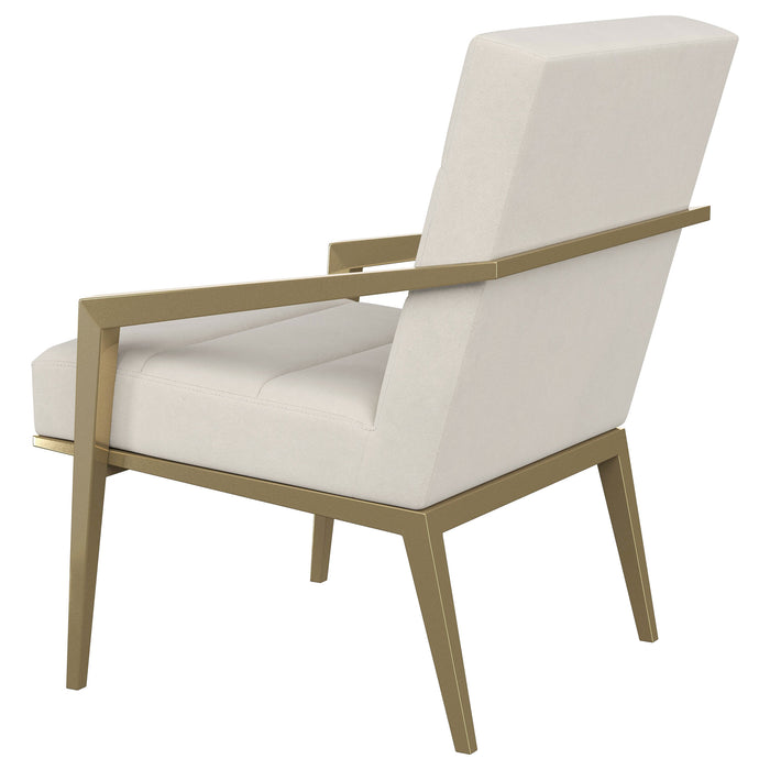Kirra Upholstered Metal Arm Accent Chair Cream
