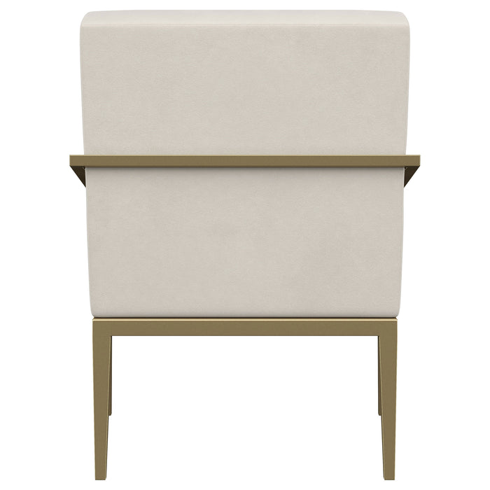 Kirra Upholstered Metal Arm Accent Chair Cream