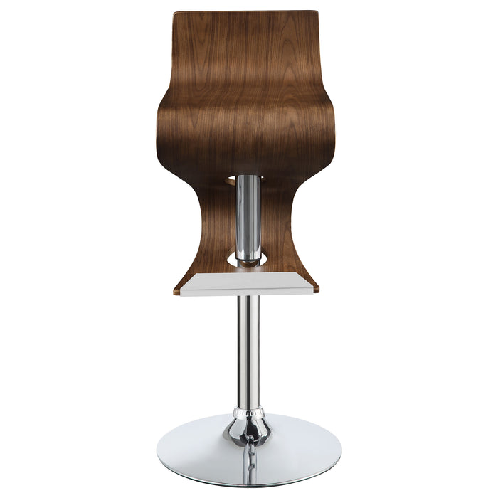 Covina Adjustable Bar Stool Walnut and Chrome