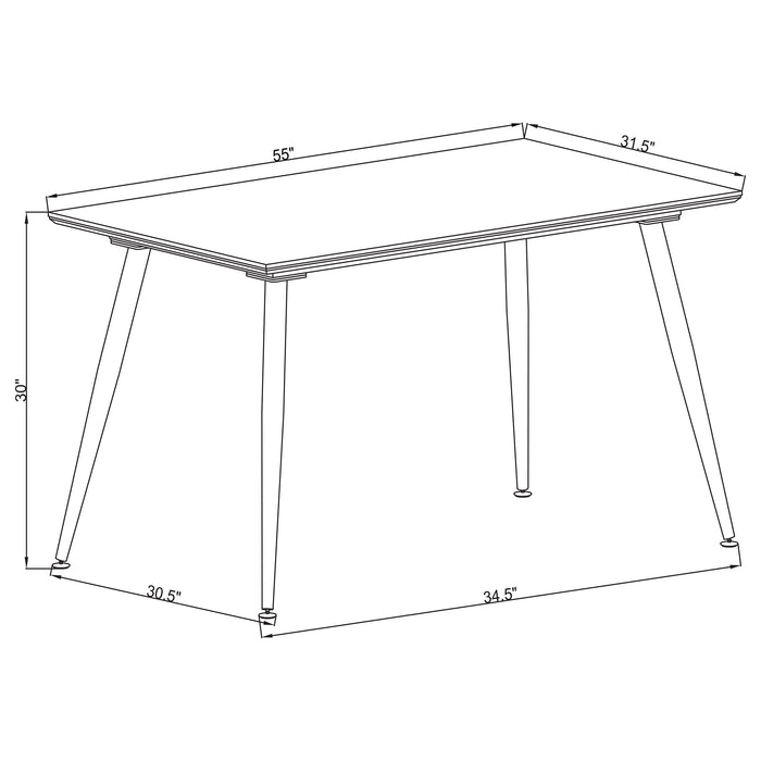 Dennison Rectangular 55-inch Ceramic Top Dining Table Grey
