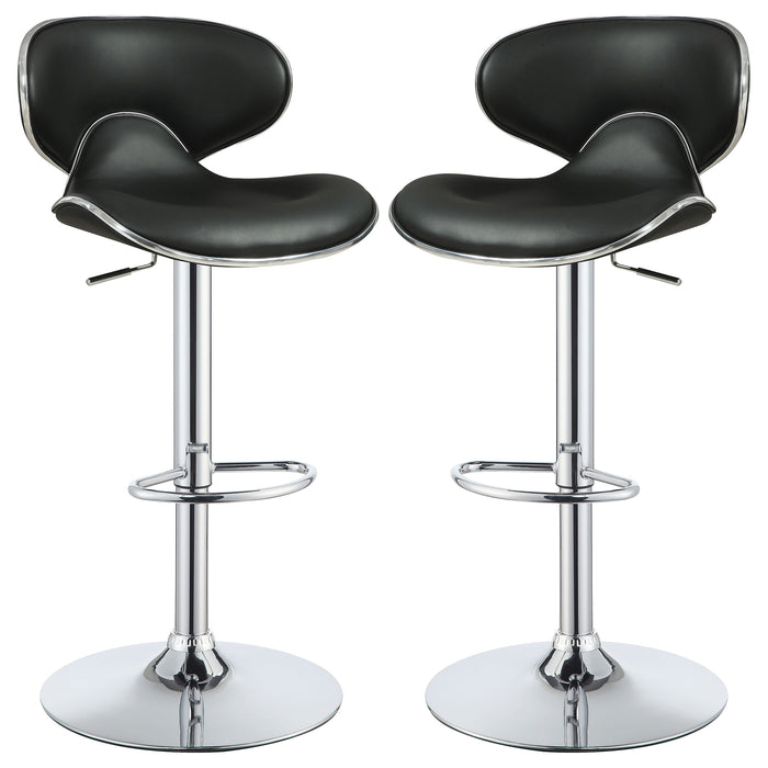 Edenton Upholstered Adjustable Bar Stool Black (Set of 2)