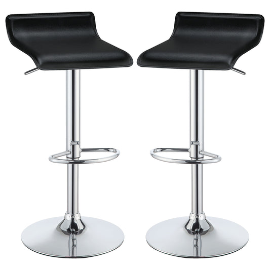 Bidwell 29" Upholstered Backless Adjustable Bar Stools Black and Chrome (Set of 2)