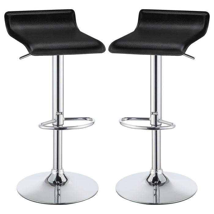 Bidwell 29" Upholstered Backless Adjustable Bar Stools Black and Chrome (Set of 2)