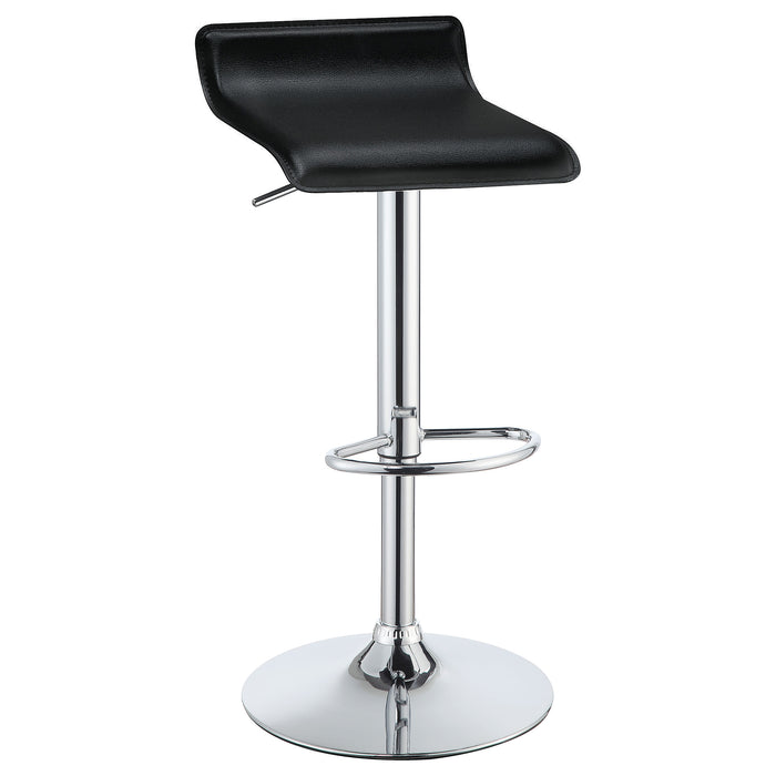 Bidwell Upholstered Adjustable Bar Stool Black (Set of 2)