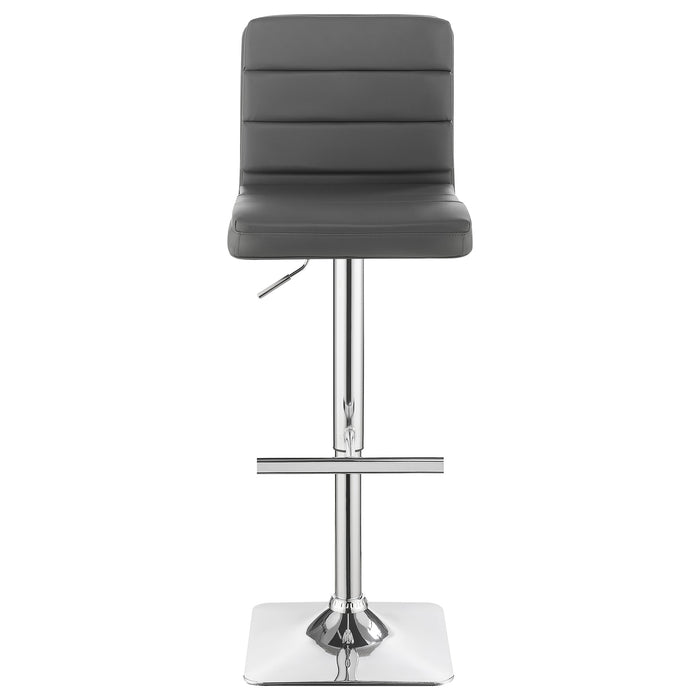 Bianca Upholstered Adjustable Bar Stools Grey and Chrome (Set of 2)