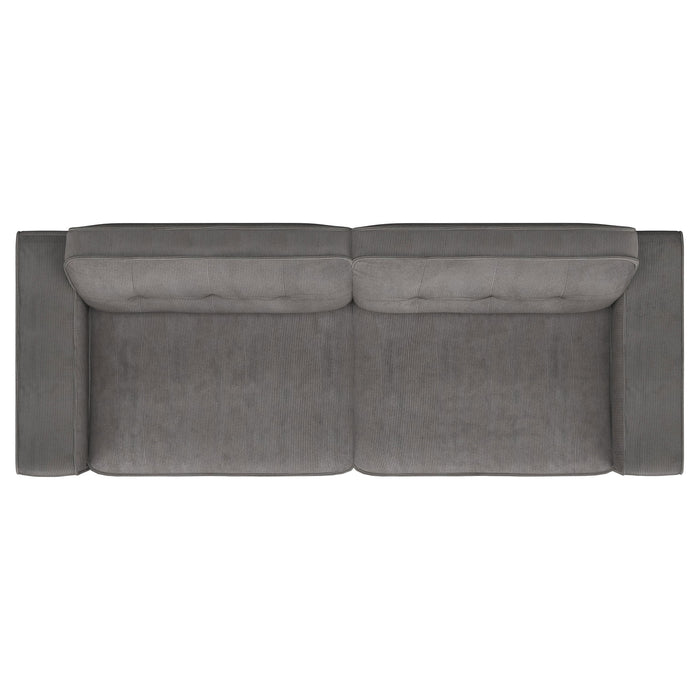 Deerhurst 3-piece Upholstered Track Arm Sofa Set Charcoal