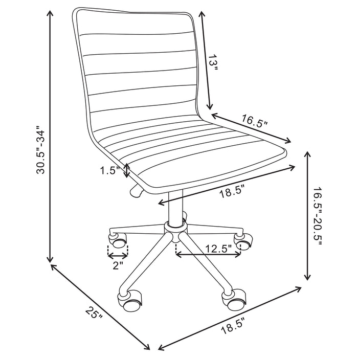 Chryses Adjustable Height Office Chair Grey and Chrome