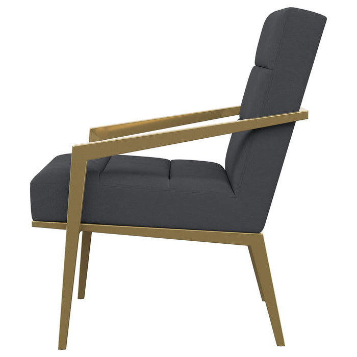 Kirra Upholstered Metal Arm Accent Chair Dark Grey