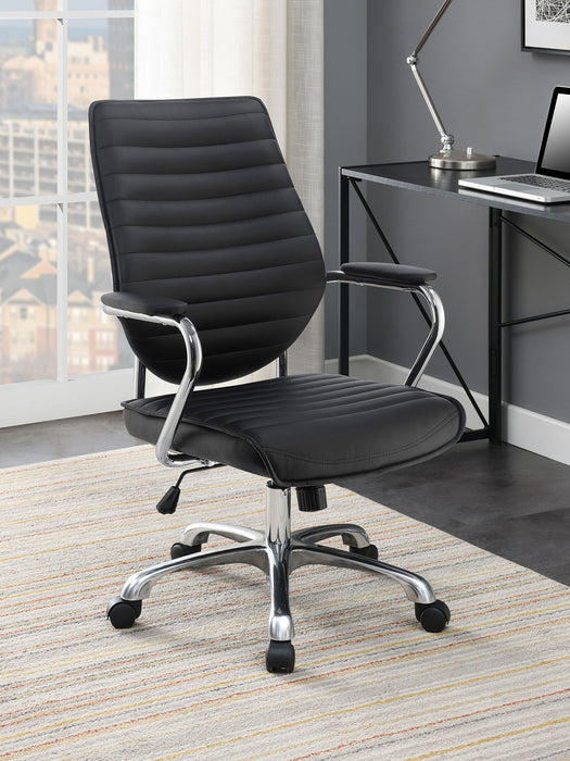 Chase High Back Office Chair Black and Chrome