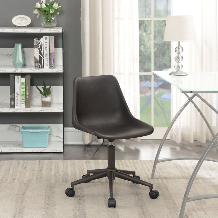 Carnell Adjustable Height Office Chair with Casters Brown and Rustic Taupe