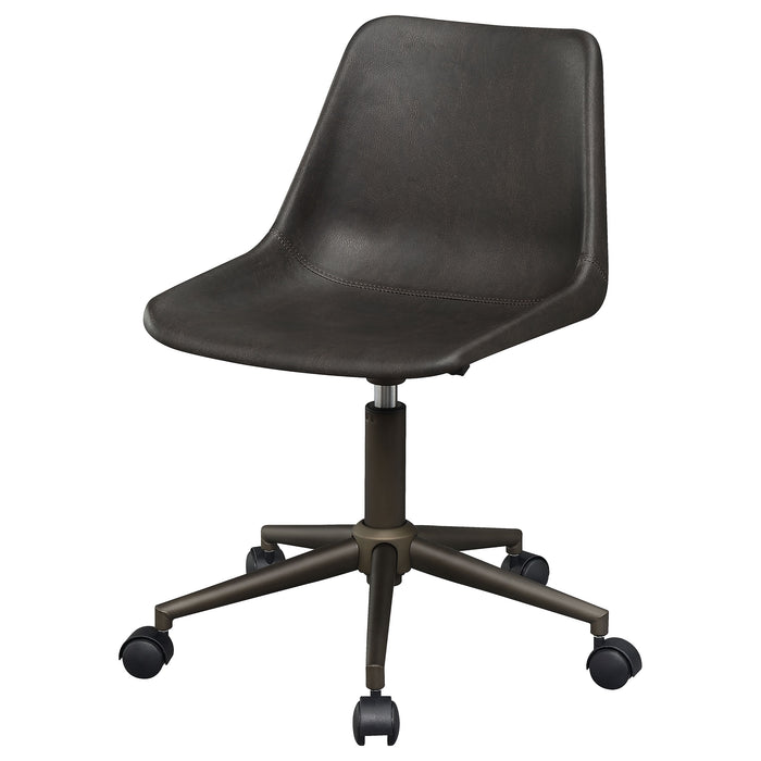 Carnell Adjustable Height Office Chair with Casters Brown and Rustic Taupe