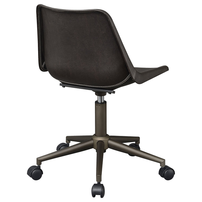 Carnell Adjustable Height Office Chair with Casters Brown and Rustic Taupe