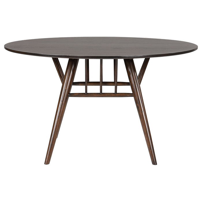 Everton Round 53-inch Wood Dining Table Dark Walnut