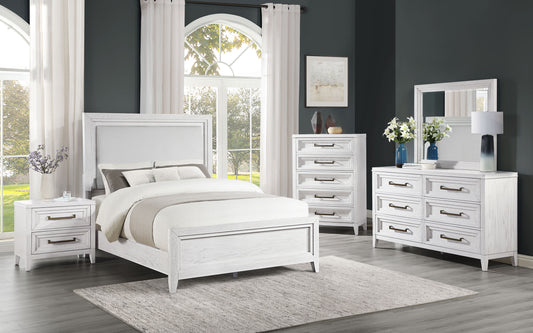 Marielle 5-piece Eastern King Bedroom Set Distressed White
