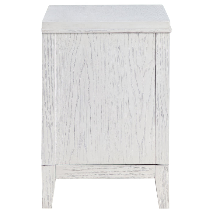 Marielle 2-drawer Nightstand Bedside Table Distressed White