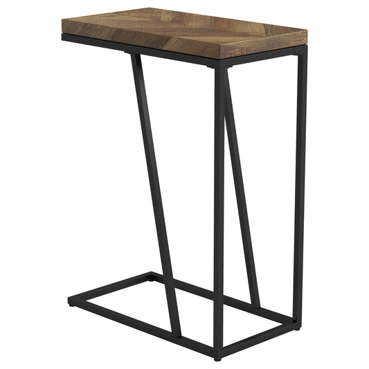 Sergio Engineered Wood C-Shaped Side Table Rustic Tobacco