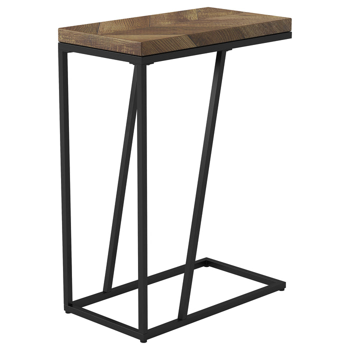 Sergio Engineered Wood C-Shaped Side Table Rustic Tobacco