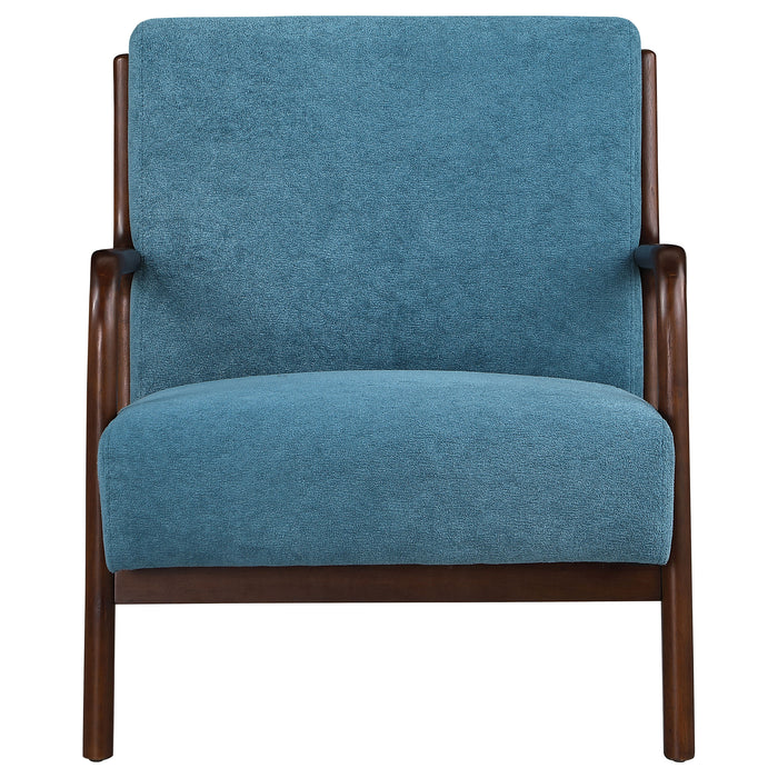 Foster Upholstered Wood Frame Accent Chair Peacock Blue