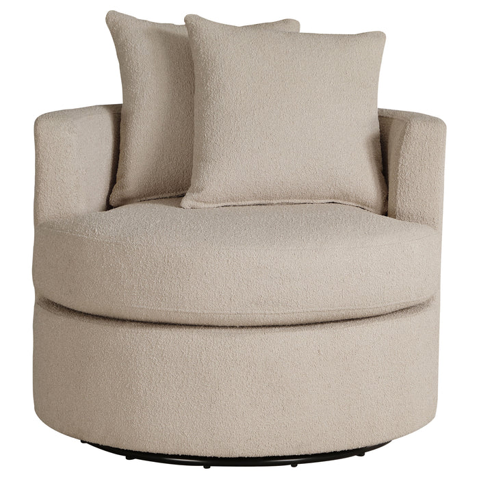 Debbie Upholstered Swivel Accent Chair Camel
