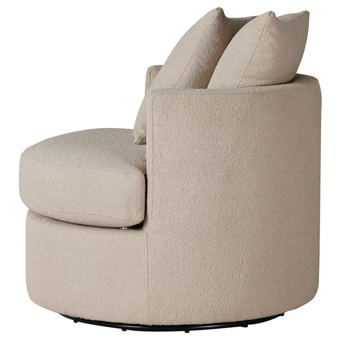 Debbie Upholstered Swivel Accent Chair Camel