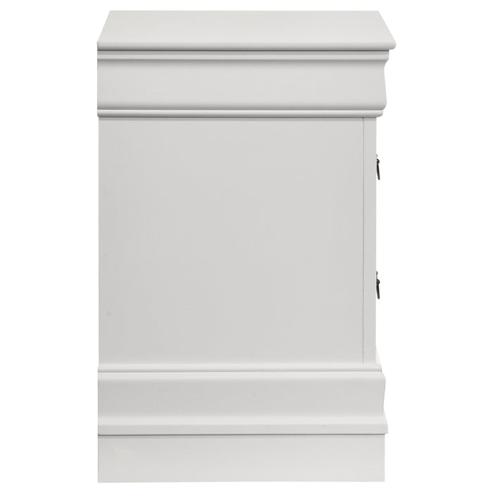 Louis Philippe 2-drawer Nightstand Bedside Table White