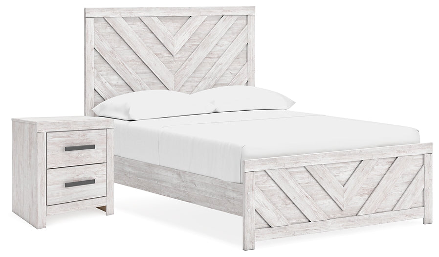 Cayboni Full Panel Bed with Nightstand