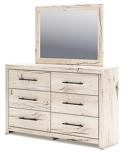Lawroy Full Panel Bed with Mirrored Dresser