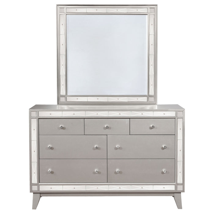 Leighton 7-drawer Dresser with Mirror Metallic Mercury