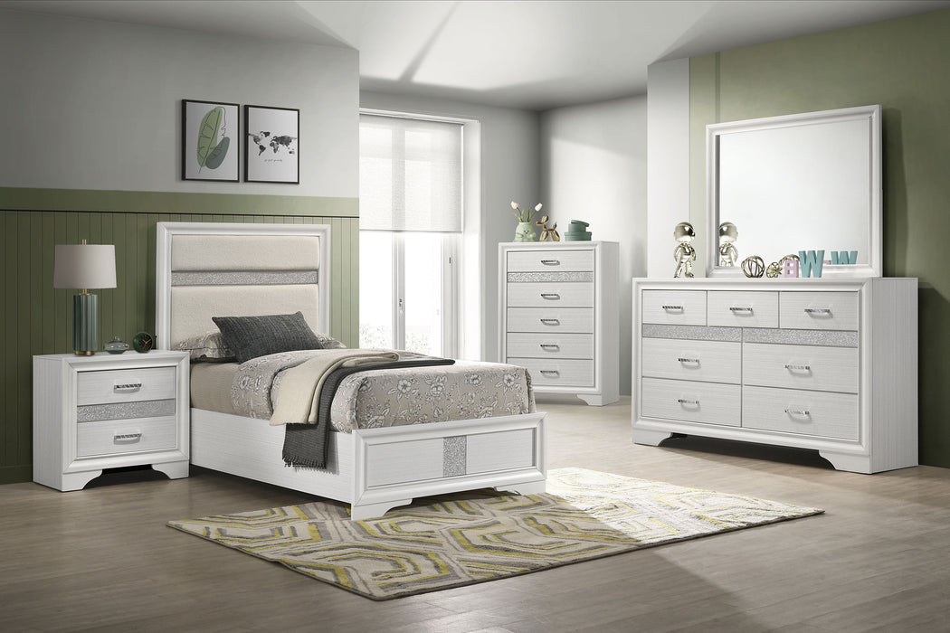 Miranda 55-inch Upholstered Twin Panel Bed White