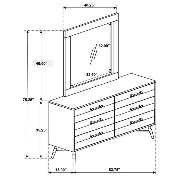 Marlow 6-drawer Dresser with Mirror Rough Sawn Multi