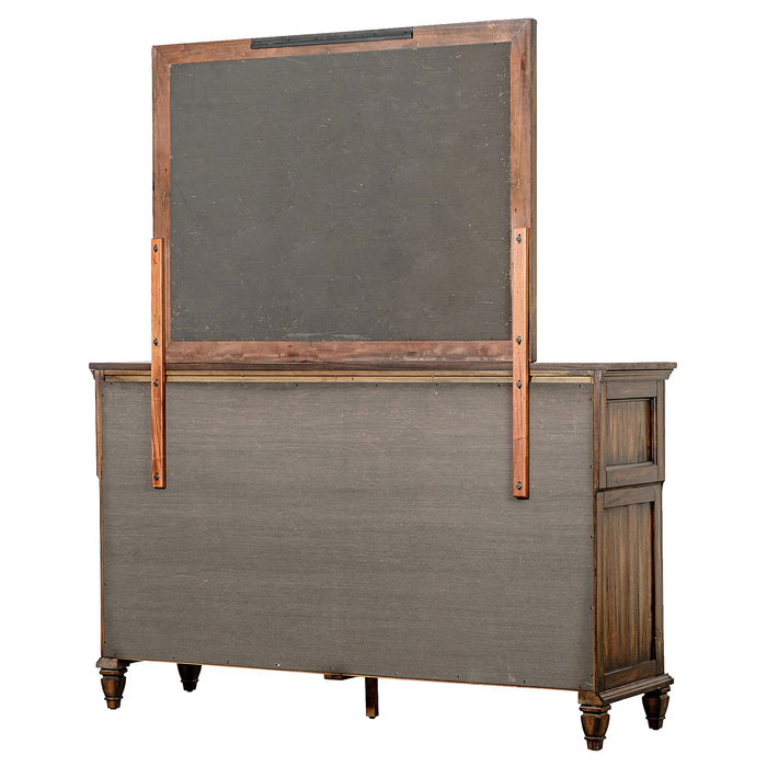 Avenue 8-drawer Dresser and Mirror Weathered Burnished Brown