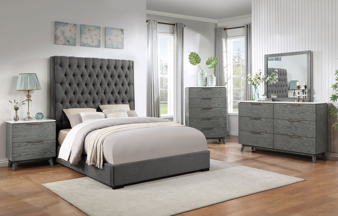 Nathan 6-drawer Dresser with Mirror Grey