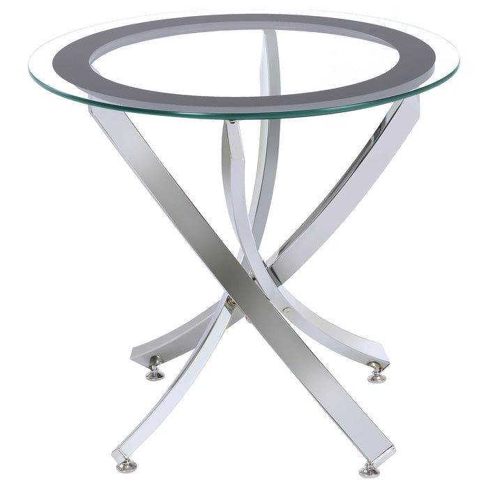 Brooke 3-piece Round Glass Top Coffee Table Set Chrome