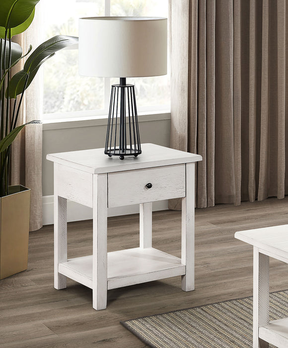 Payne 1-drawer Wood End Table with Shelf White