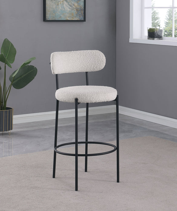 Viola Boucle Upholstered Bar Chair Cream (Set of 2)