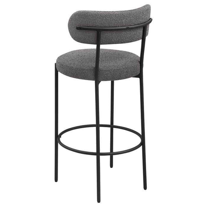 Viola Boucle Upholstered Bar Chair Grey (Set of 2)