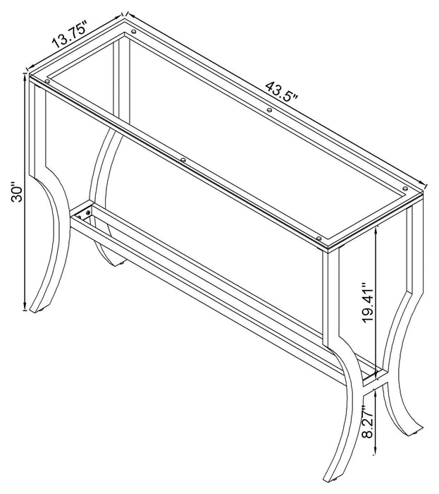 Saide Rectangular Glass Top Entryway Console Table Chrome