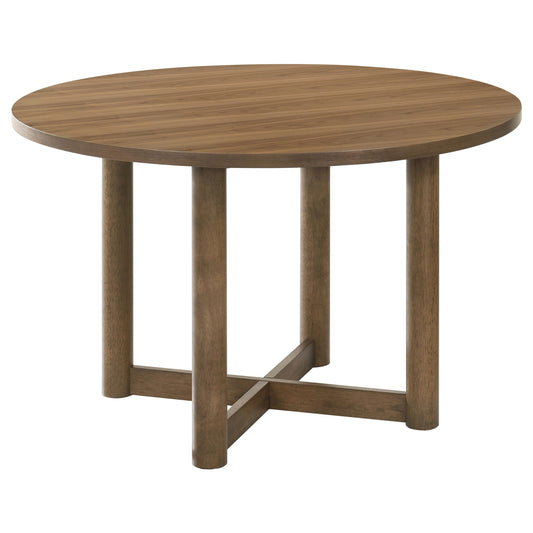 Crestmore 46-inch Round Wood Dining Table Walnut