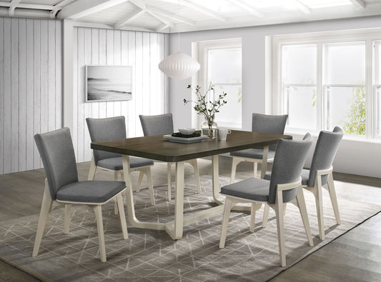 Biloxi 7-piece 71-inch Rectangular Dining Set Greyish Brown