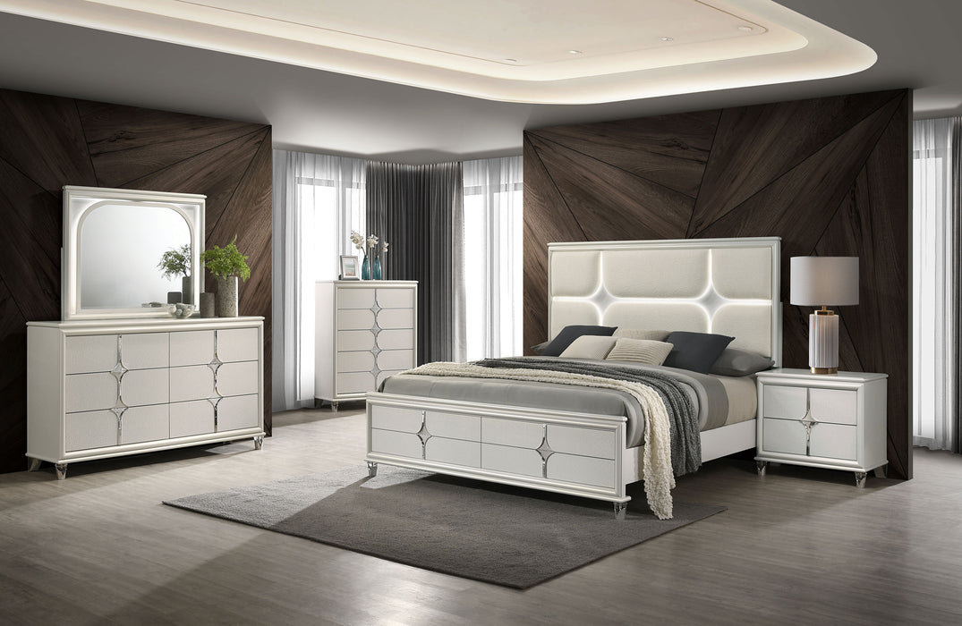 Olivia 5-drawer Bedroom Chest of Drawers Pearl White