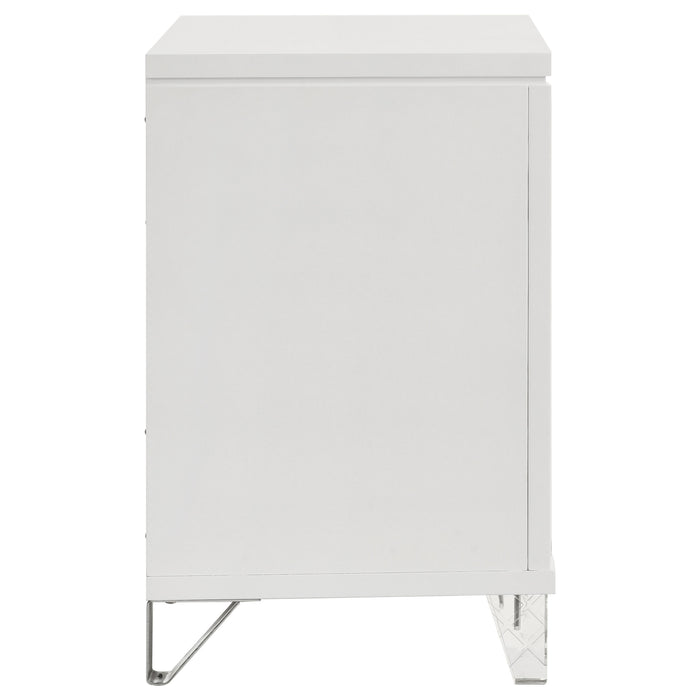 Marmore 2-drawer Nightstand Bedside Table White