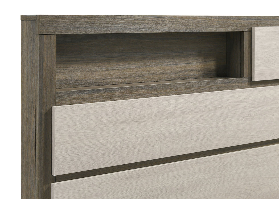 Fenwick Queen Bed Bookcase Headboard Grey Oak