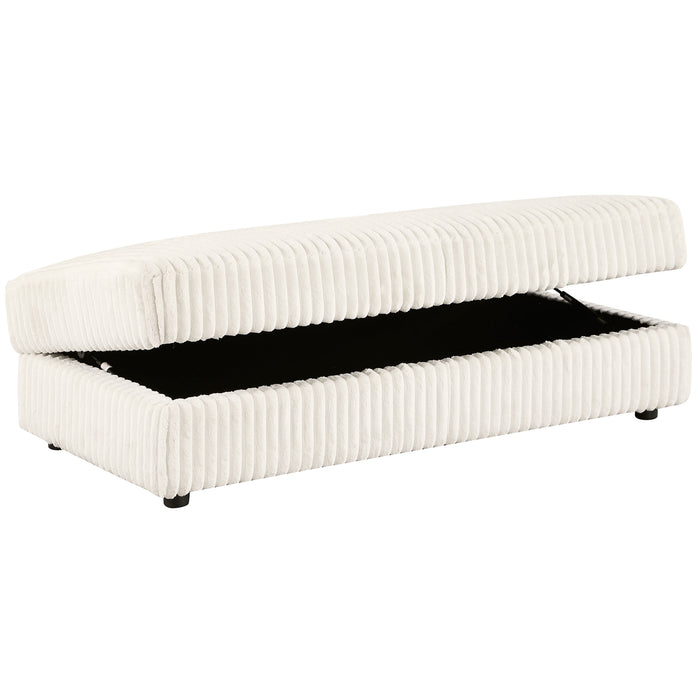 Emberson Upholstered Rectangular Storage Ottoman Ivory